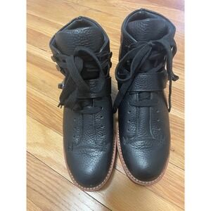 Coach Urban Hiker Boots Size 6 Black Leather Platform Lace Up Ankle Streetwear